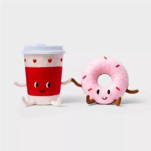 Valentines Day 2024 Felt Duo Coffee & Donut in Love Fabric Spritz Target NWT